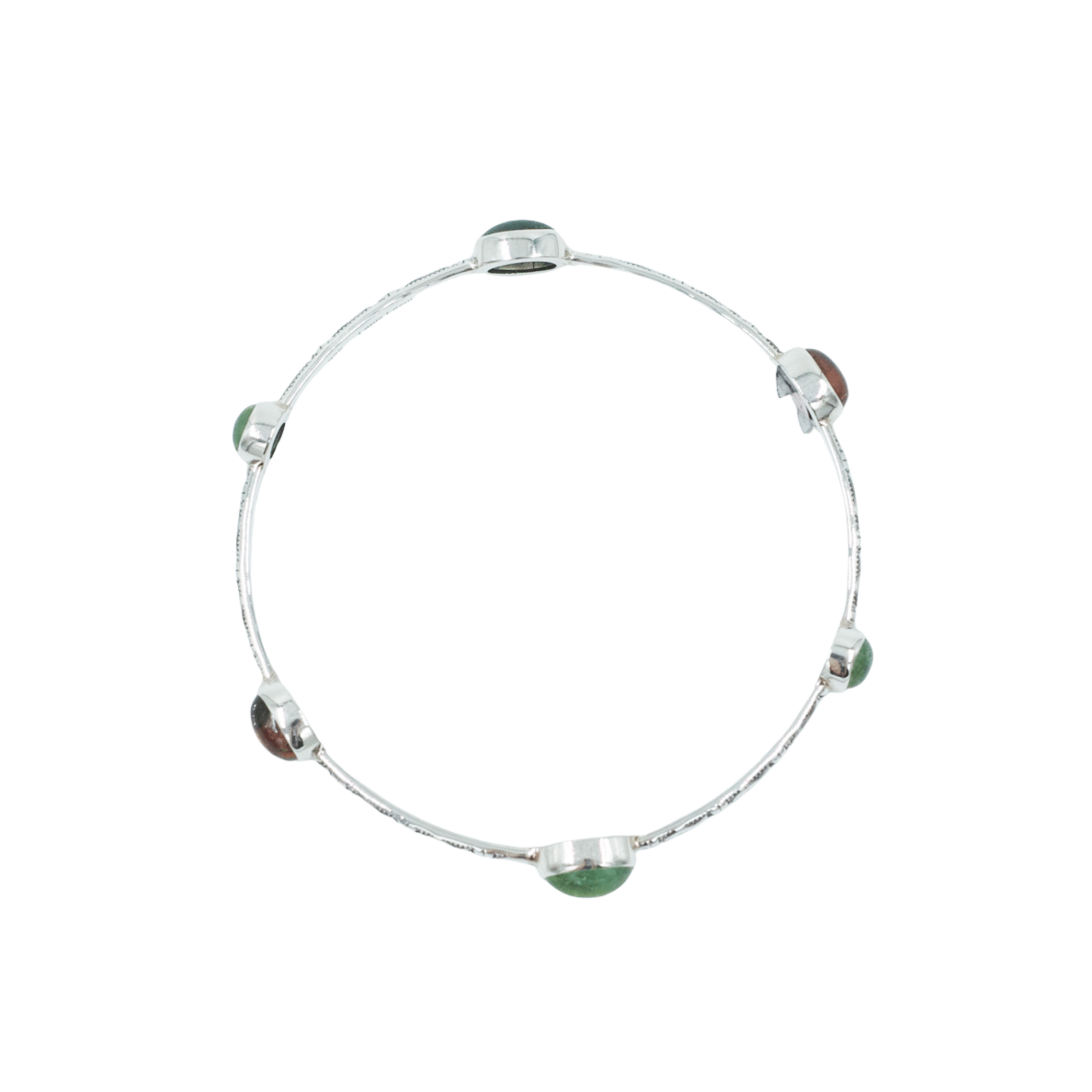 Sterling Silver and Tourmaline Decorative Bangle - Image 2