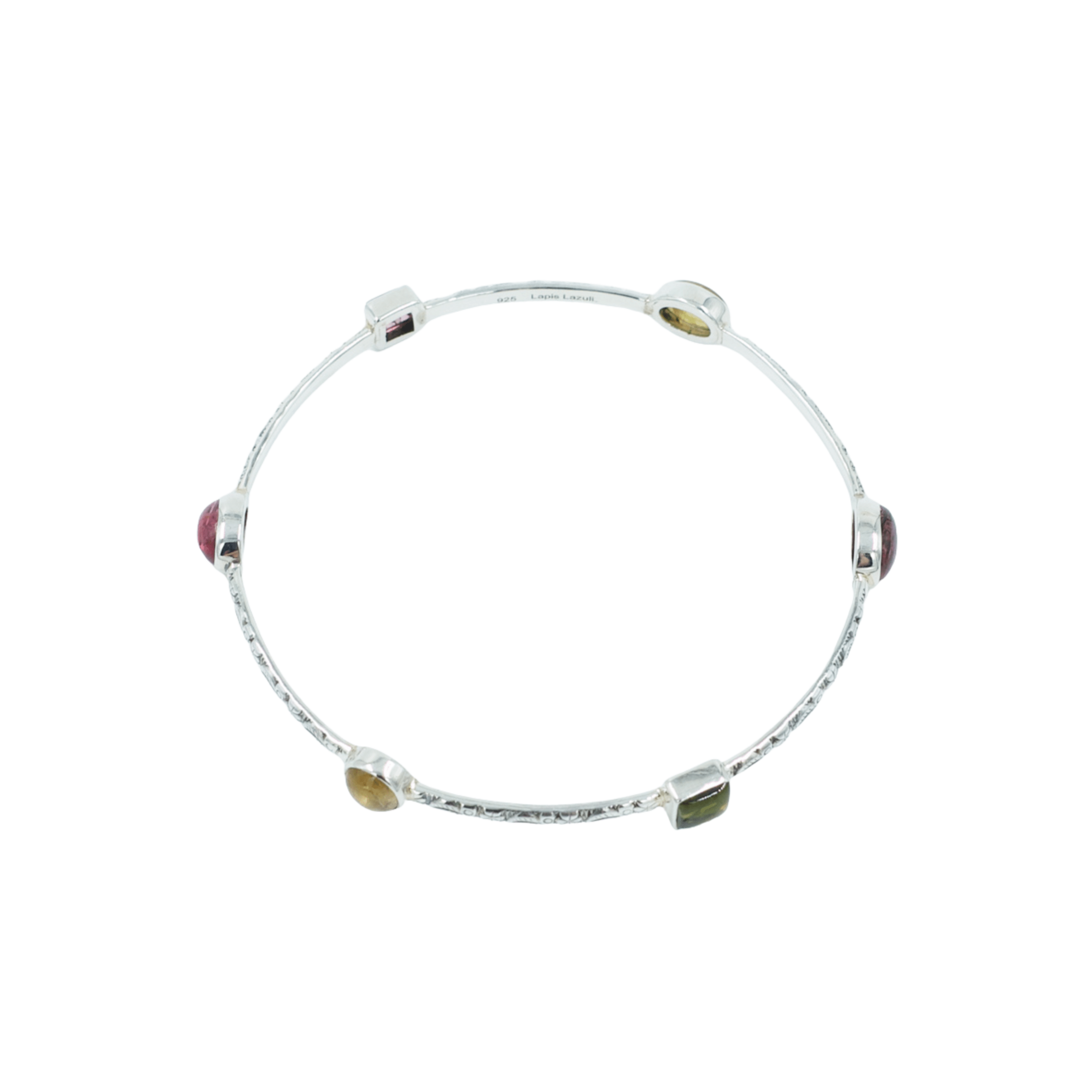 Sterling Silver and Tourmaline Decorative Bangle - Image 2