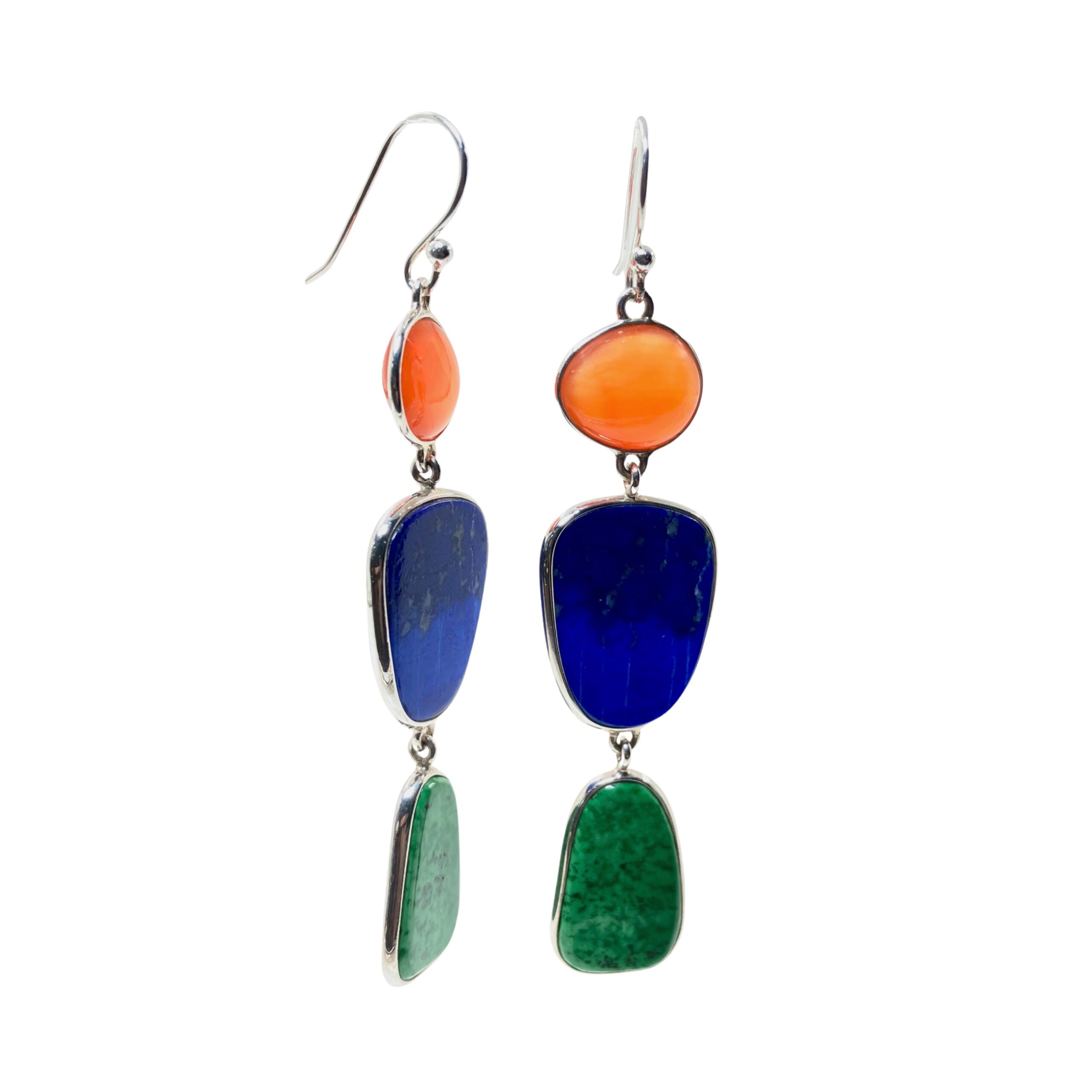 Carnelian, Lapis Lazuli & Jade Harmony Earrings - Image 2