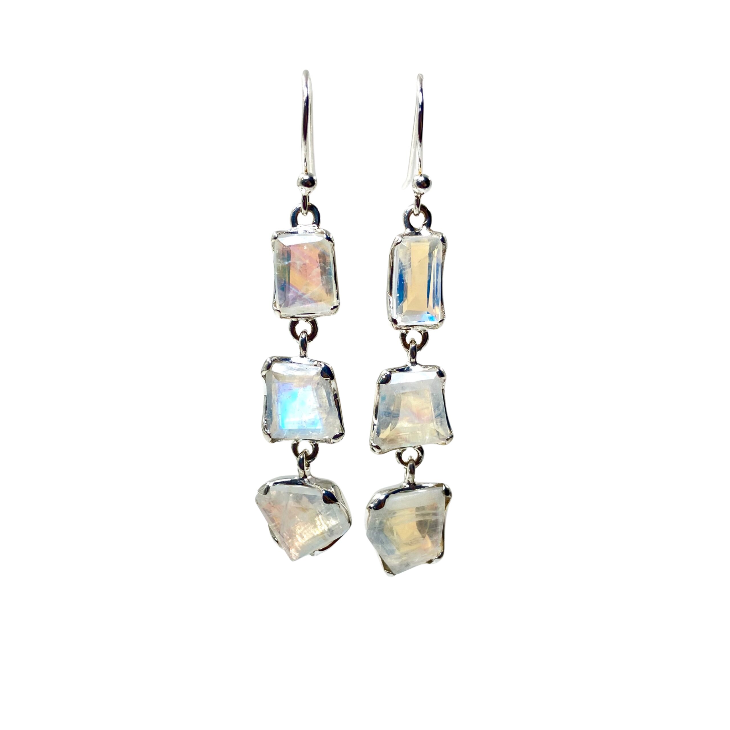 Rainbow Moonstone Earrings - Image 3