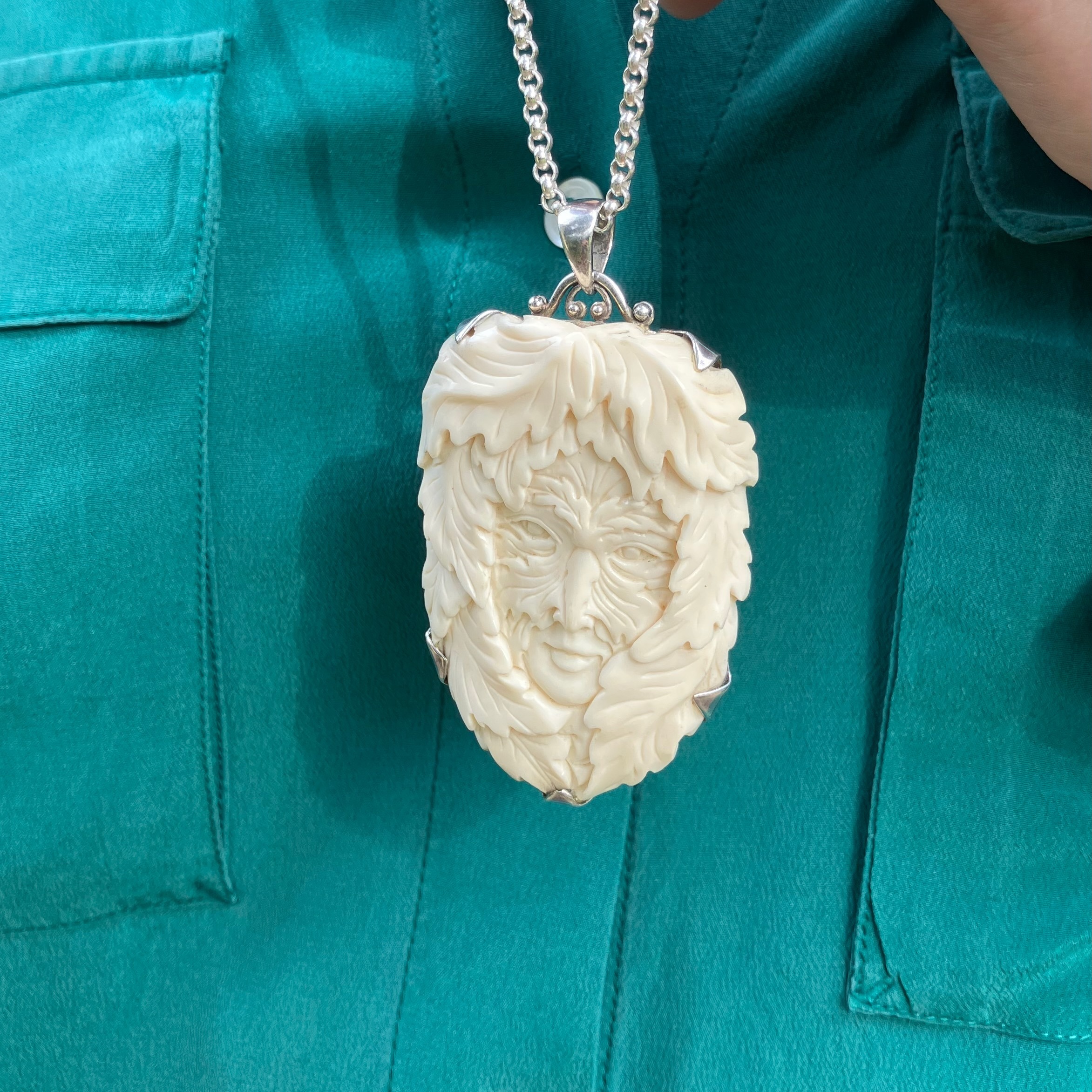 Hand Carved Woodland Pendant - Image 5